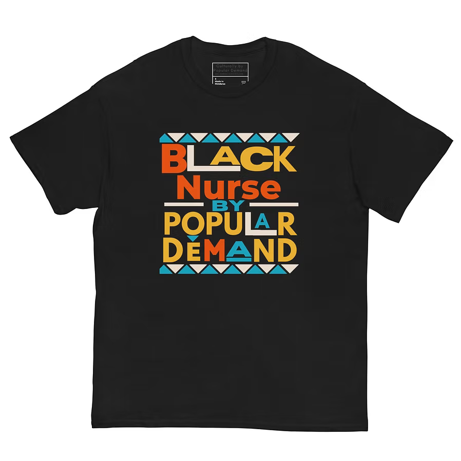 Black Nurse By Popular Demand T-Shirt in Orange