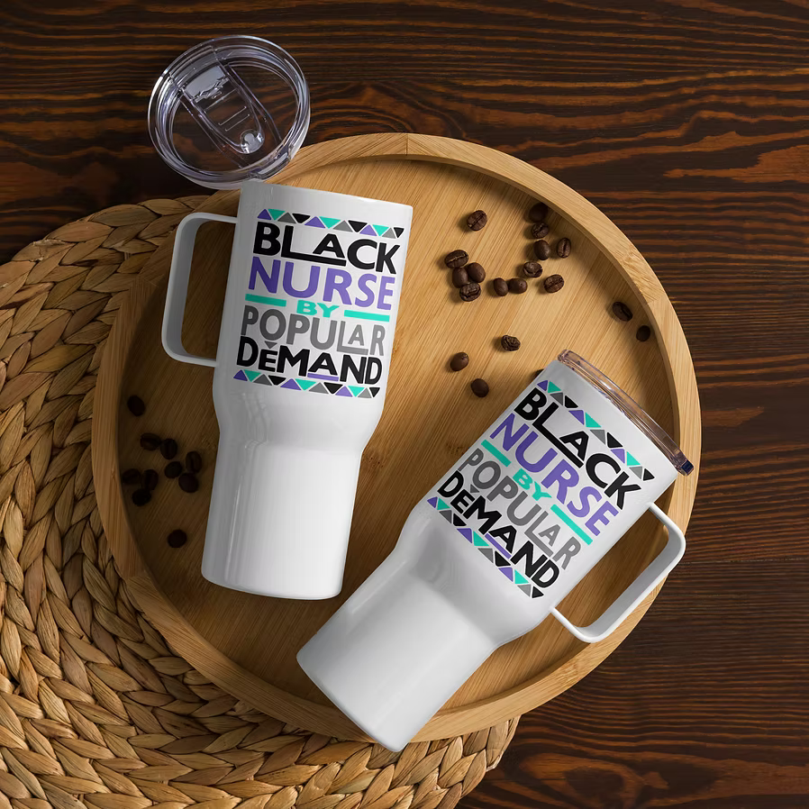 Black RN Purple & Teal Insulated Travel Mug