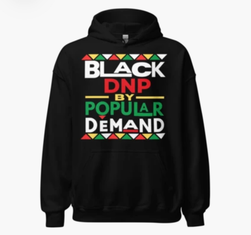 Black DNP by Popular Demand classic front graphic hoodie