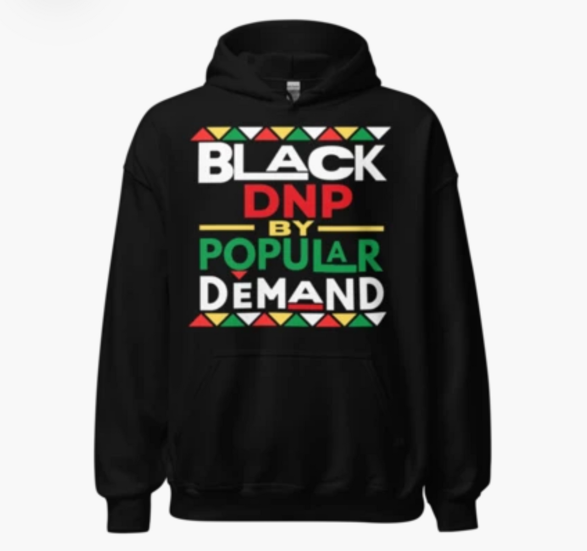 Black DNP by Popular Demand classic front graphic hoodie