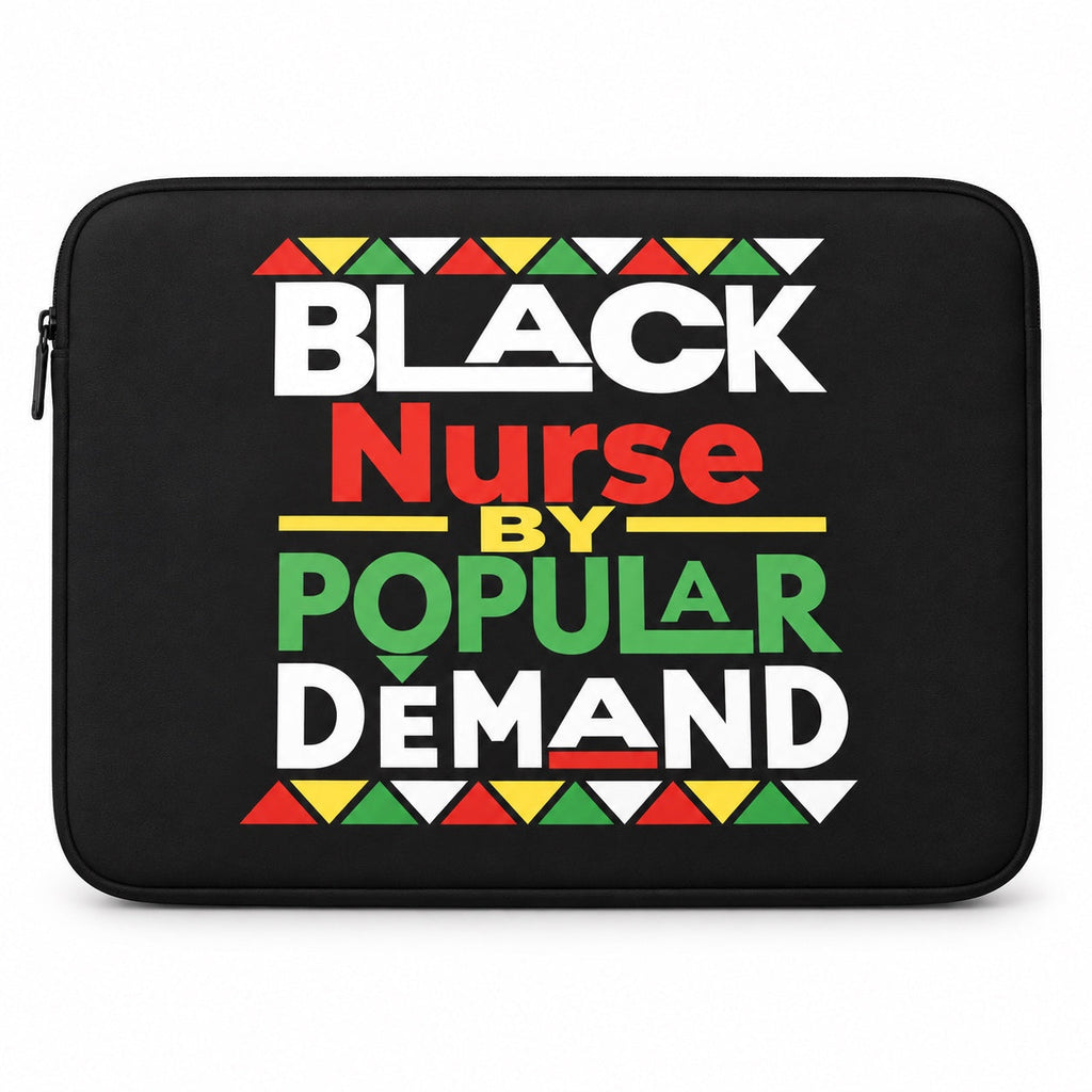 Black Nurse laptop sleeve in black