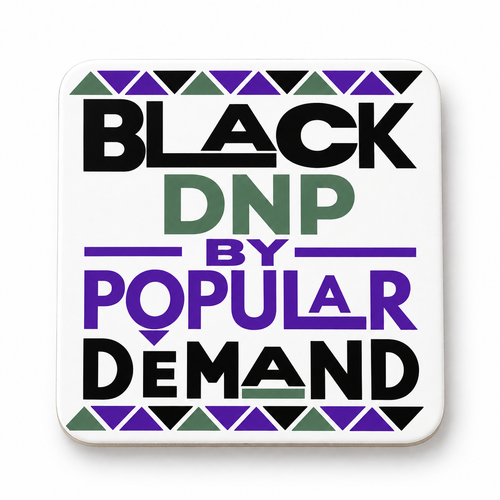 Black DNP by Popular Demand purple coaster